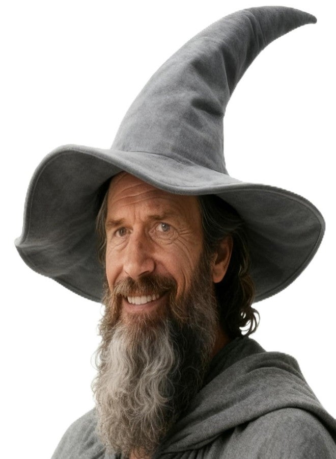 HOMELEX Grey Witch Hat Adult Wizard Hat Sorcerer Accessories Halloween - Image 1